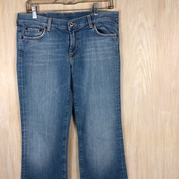 Lucky Brand Vintage Low Rise Sundown Flare Leg Y2K Dungarees Denim Jeans 10/30 - Picture 2 of 13